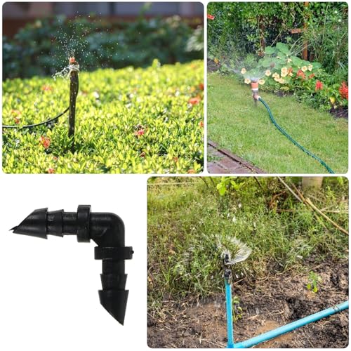 Conectores de codo plásticos y resistentes a la intemperie para riego de 4/7 mm 6