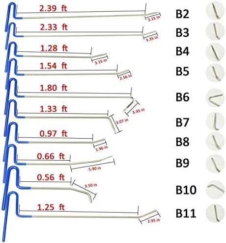 Miniatura 3 de Equipo de herramientas para reparación de abolladuras PDR Rod Tool para daños por granizo martillo extractor mecánico de pegamento para reparación