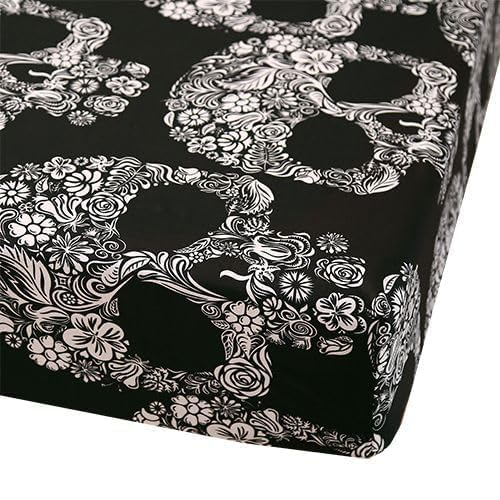 Sdiii 3Pcs Goth Skull Full Fitted Sheet Set, 1 Fitted Sheet And 2 Pillowcases, Excluding Flat Sheet, Bed In A Bag Gothic Bedding Sheet thumb #3