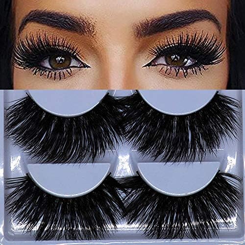 5 Pairs 3D Mink Lashes Natural Fluffy False Eyelashes 25mm Long Strip ...