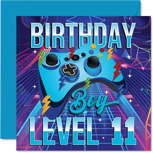 Cartes 11e Anniversaire Garçons Gamer Level
