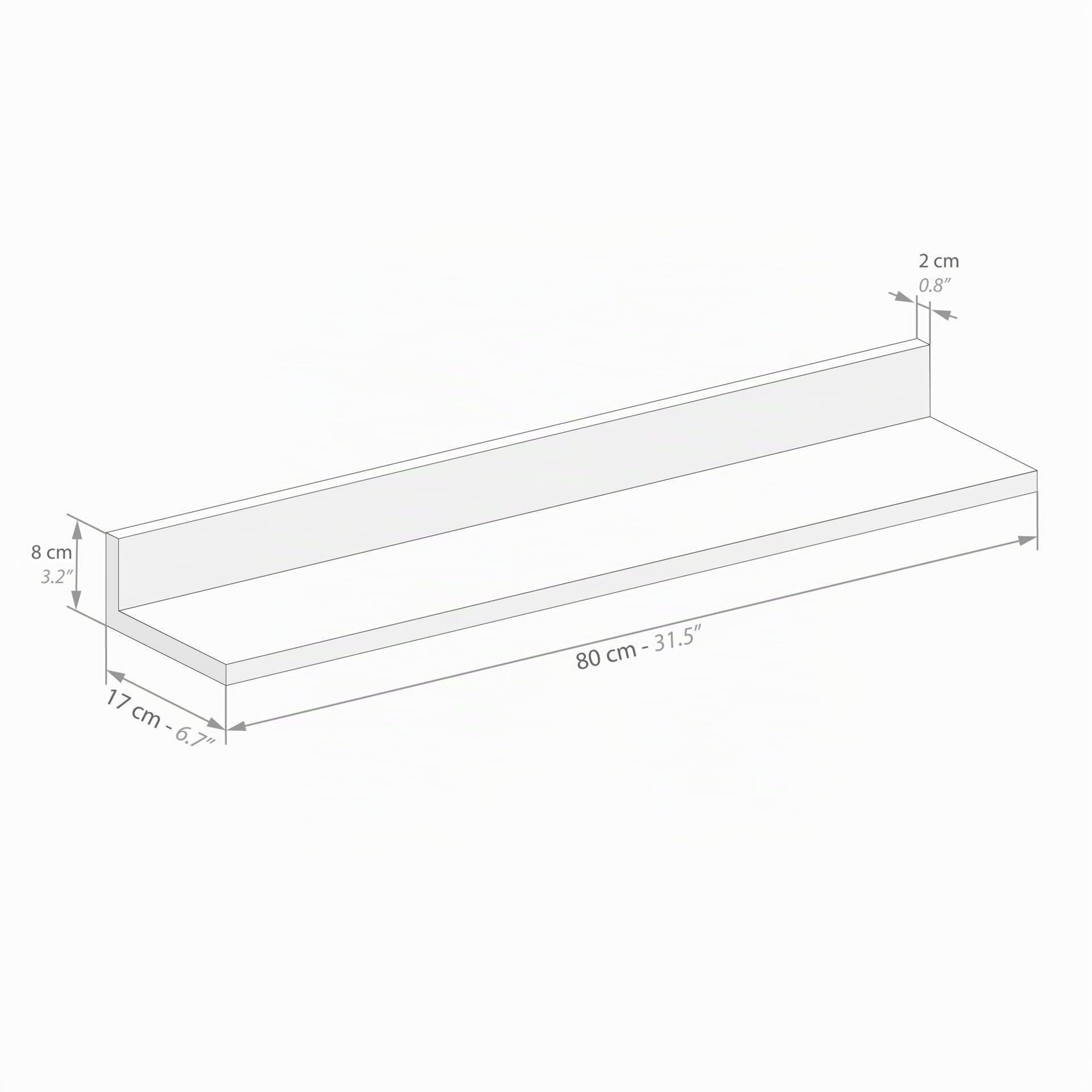 Mobili Fiver, Paire d'étagères Rachele, 80 cm, Chêne. Mélaminé, Étagères suspendues Chambre, Couloir, Cuisine, Entrée, Salon, Bureau, Made in Italy