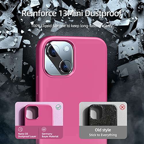 Dssairo [5 In 1 For Iphone 13 Mini Case, With 2 Pack Screen Protector + 2 Pack Camera Lens Protector, Liquid Silicone Ultra Slim Shockproof Protective Phone Case 5.4 Inch… (Hot Pink)…… #TOP3