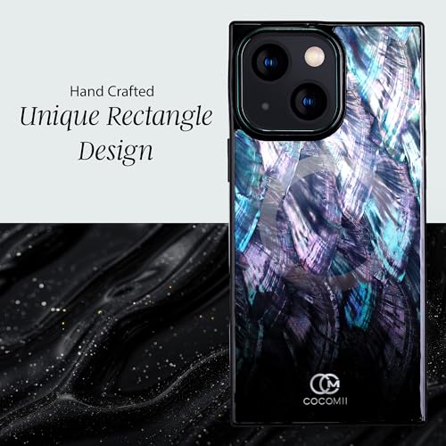 Image of COCOMII Rectangle for iPhone 15 Case, Black Real Mother of Pearl