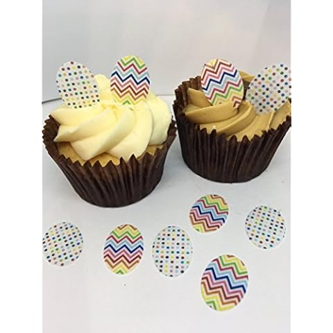 50 Multi-Coloured Edible Wafer Paper Easter Egg Toppers Cover