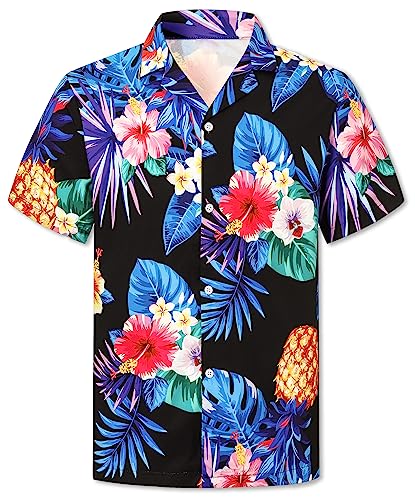 Image of Cromoncent Matching Hawaiian Outfits for Family, Dad and Son Matching Luau Beach Tropical Shirts Mommy Daughter Tropical Sets