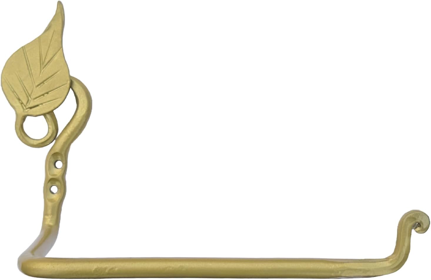 Hand Forged Antique Gold Leaf Toilet Paper Holder Iron Handmade Toilet Paper Holder Modern Farmhouse Wall Mounted Toilet Paper Holder Heavy Duty Bathroom Tissue Roll Holder by Living Ideas