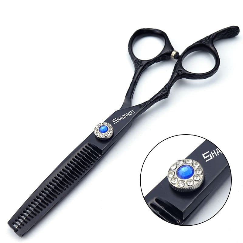 Porfessional Tijeras para cortar el pelo para zurdos, 6 pulgadas, acero inoxidable, tijeras afiladas para cortar el pelo, buenas para peluqueros, hombres, mujeres y niños (juego de 3 piezas)
