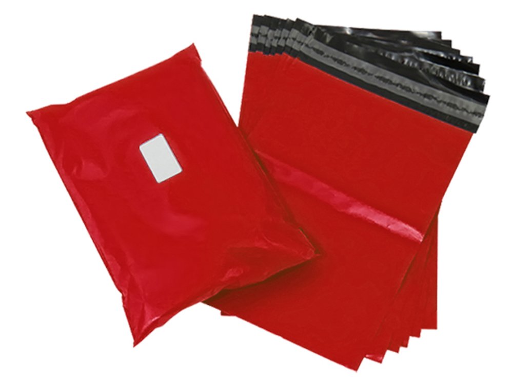 Strong Tough Mailing Bags - Sticky Self Seal Flap - Poly Plastic Polythene for Postal Postage Packaging Courier Mail Pouch Sacks - Premium Quality (22x30" (550x750mm), Red, 100) โ image 1