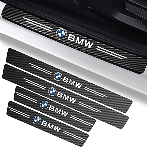 4PCS Car Door Sill Protector for BMW 1 3 5 6 Series X1 X3 X7 X5 X6 Z4 7 M, Self-Adhesive Carbon Fiber Tape Anti Scratch Car Door Edge Entry Guards Stickers, Inner Accessories