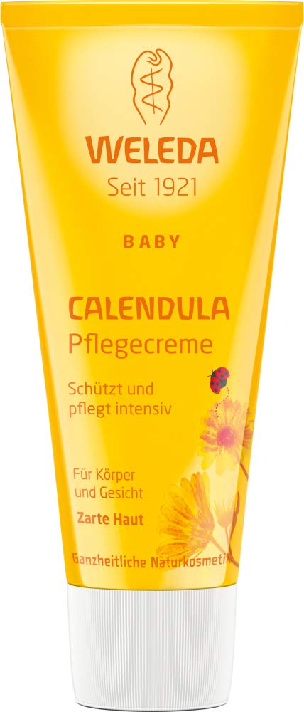 WELEDA Baby Calendula Natural Cosmetics Body Care for Care and Soothing Dry Skin, Rich Moisturising Cream for Babies and Children (1 x 75 ml)