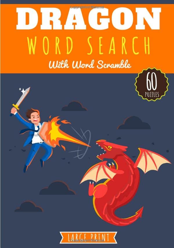 Dragon Word Search: Challenging Puzzle book For Adults & Kids | 60 puzzles with word searches and...