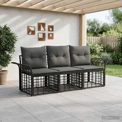 Canapé modulaire d'extérieur en rotin pour terrasses et petits espaces