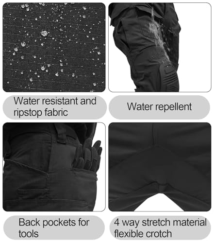 Men’s Tactical Pants with Knee Pads Waterproof G3 Combat Pants Camo Cargo Pants with 10 Pockets No Belt - Image 6