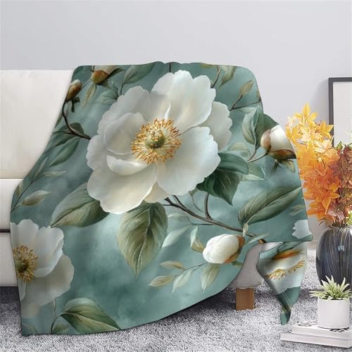 Couverture en flanelle fleur 127x152 cm pour canapé