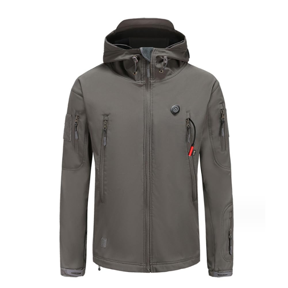 Olins Men's Gray Heated Jacket Thermal Body Warmer Winter Outdoor 7 Heating Zones M-4Xl(,4Xl)