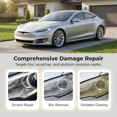 Image of Headlight Restoration Kit, Car Headlight Cleaner & Restorer Polishing Kit | Restoration Spray, No Power Tools Required, For Yellowed Oxidized Foggy Plastic Lenses, Fits Most Automotive Headlamps