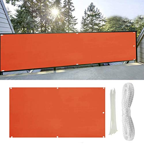 Preisvergleich Produktbild Muchas Sichtschutz Balkonbespannung, Windschutz Sonnenschutz, Windschutz Wasserdicht Blickdicht, für Gartenanlagen, Camping und Freizeit - Orange 0.6x4m