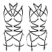Full body harness for women Lingerie cage bra Garter belt set Chest strap Gothic Punk Plus size Festival rave Halloween (Black)