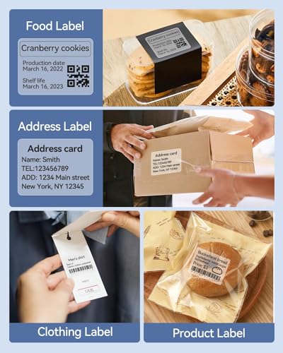 Image of NIIMBOT 3 Rolls Set Label Tape for B1 /B21 /B3S Label Printer, 1.57 inch X 1.18 inch (40x30mm) Waterproof Thermal Label Tape for Kitchen Jar /Address /Barcode /Name Tag (Clear)