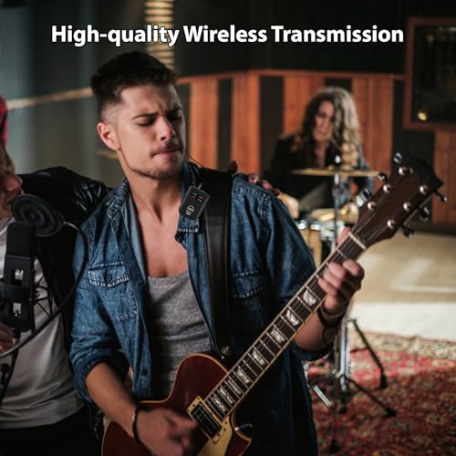 Sistema inalámbrico IEM con señal estable, transmisor y receptor recargables para estudio, banda, ensayo y presentaciones en vivo (Set transmisor receptor) miniatura 5