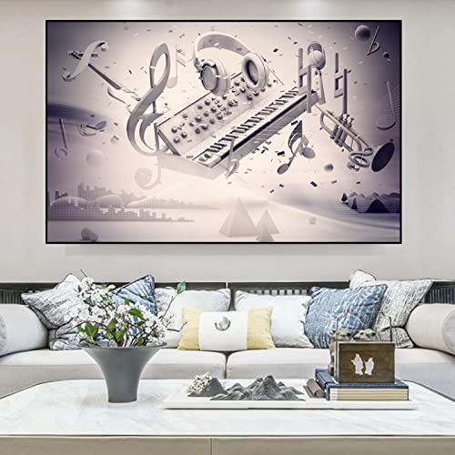 Musique abstraite piano affiche deco salon contemporain
