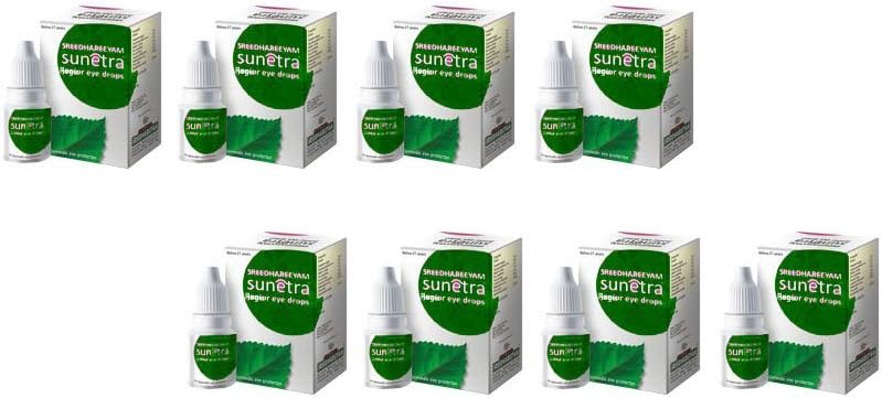 Pack of 8 - Sunetra Regular Eye Drops - 10ml by Sreedhareeyam Ayurvedic
