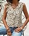 Gaharu Ruffled Tank Tops: Business Casual Blouses - Lightweight Chiffon Fabric - Spring Summer Office Wear for Fashion Women Floral Apricot M