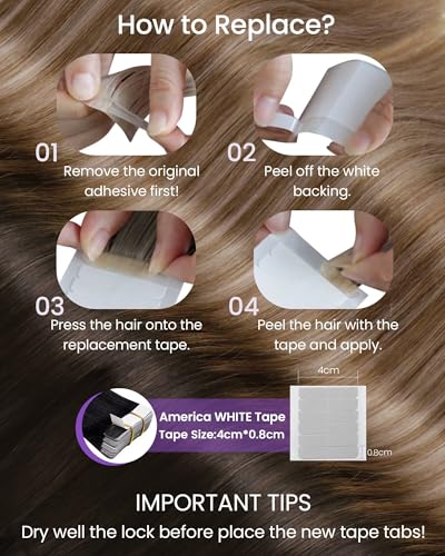 Image of LaaVoo Tape in Extensions Darkest Brown Hair Extensions Tape in Real Human Hair Tape on Hair Extension Human Hair Seamless Brown 18inch 40pcs 80g