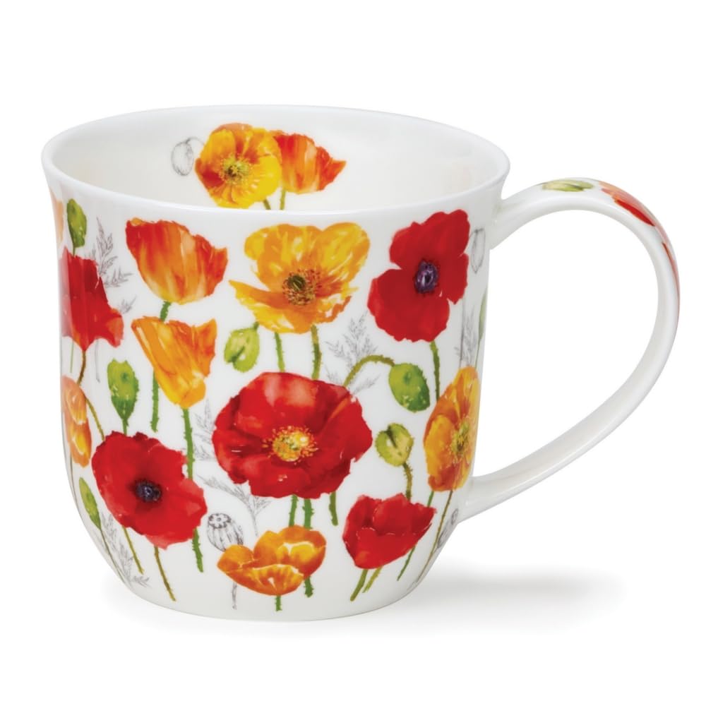 Tasse en porcelaine Dunoon Cumbrae coquelicots jaunes de 0,45 l