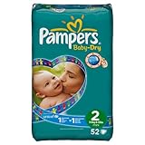 Pampers Baby Dry Windeln Gr.2 Mini 3-6 kg Sparpaket , 52 Stück