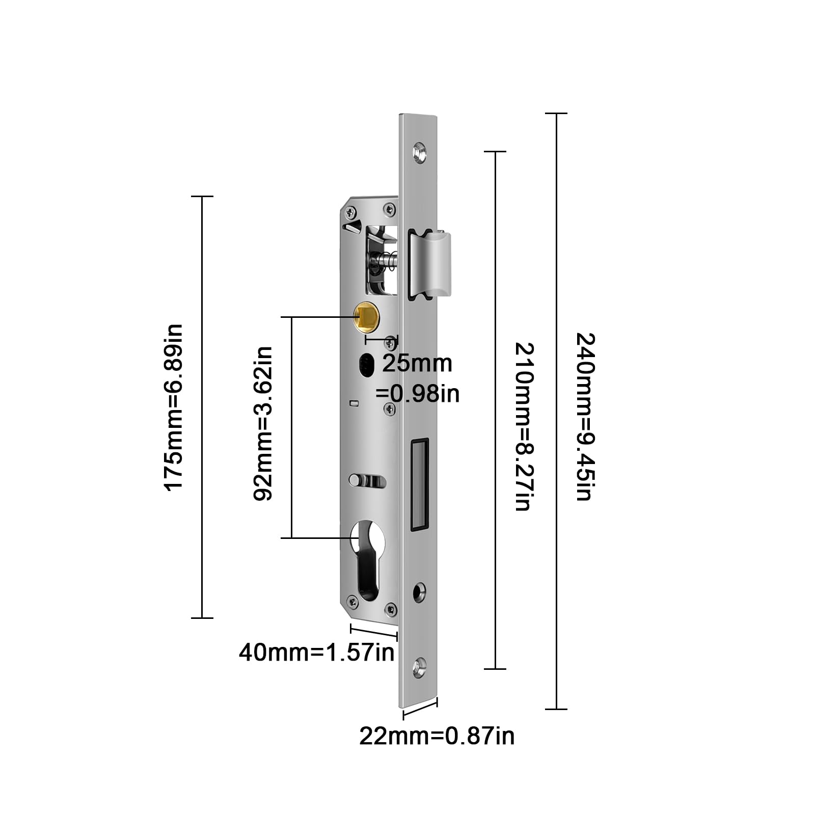 Stainless Steel Mortice Sash Lock - Image 2