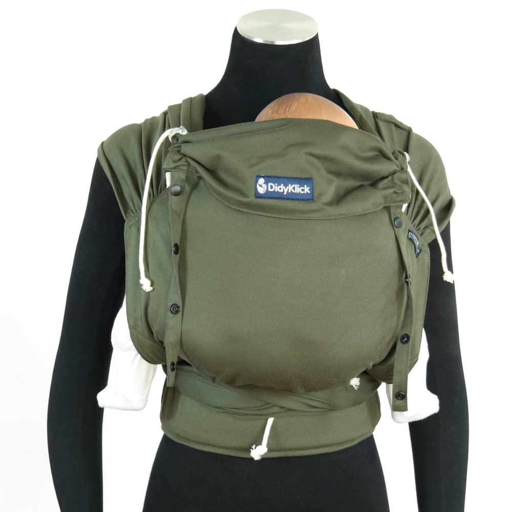 Didymos DidyKlick 4u Babytrage Halfbuckle Tragehilfe Olive ergonomische Sitzhaltung Bauchtrage Hüfttrage Rückentrage 3,5-20kg