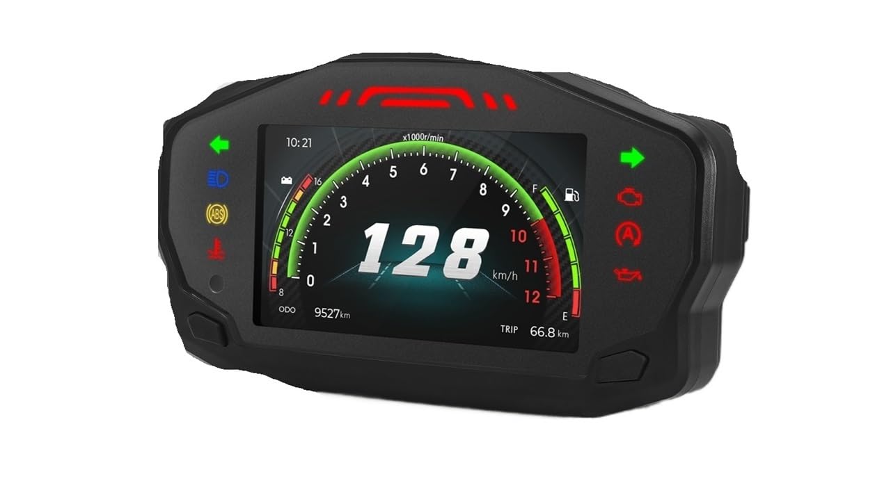 Compteur de Vitesse Digital Moto Compteur De Vitesse De Moto Tachymètre Odomètre Affichage Universel Tableau De Bord Tachymètre Instrument avec Double Odomètre