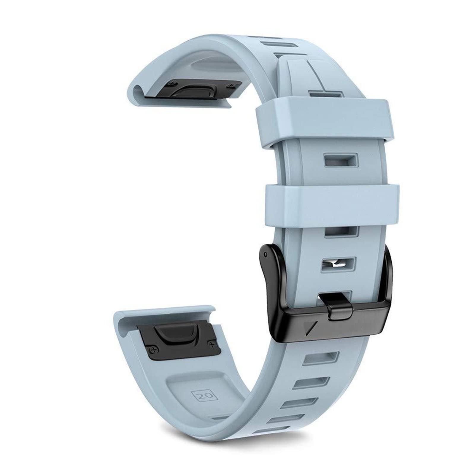 Bracelet silicone 20mm Garmin Fenix 7S bleu à changement rapide - 8