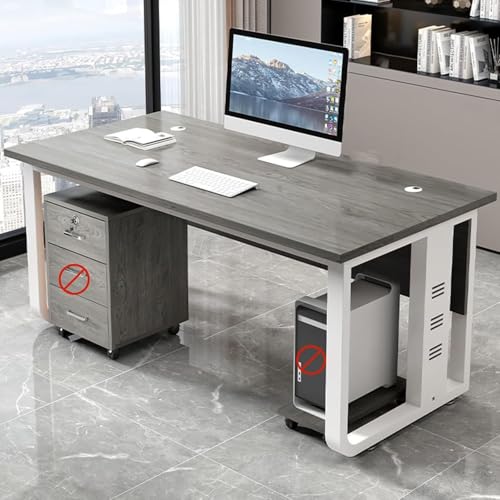 160x60x74cm社長デスク、大統領デスク、ケーブルホール付き、U字型スチール脚、強力な耐荷重性、耐高温性、防水性と耐傷性、頑丈で安定しています。