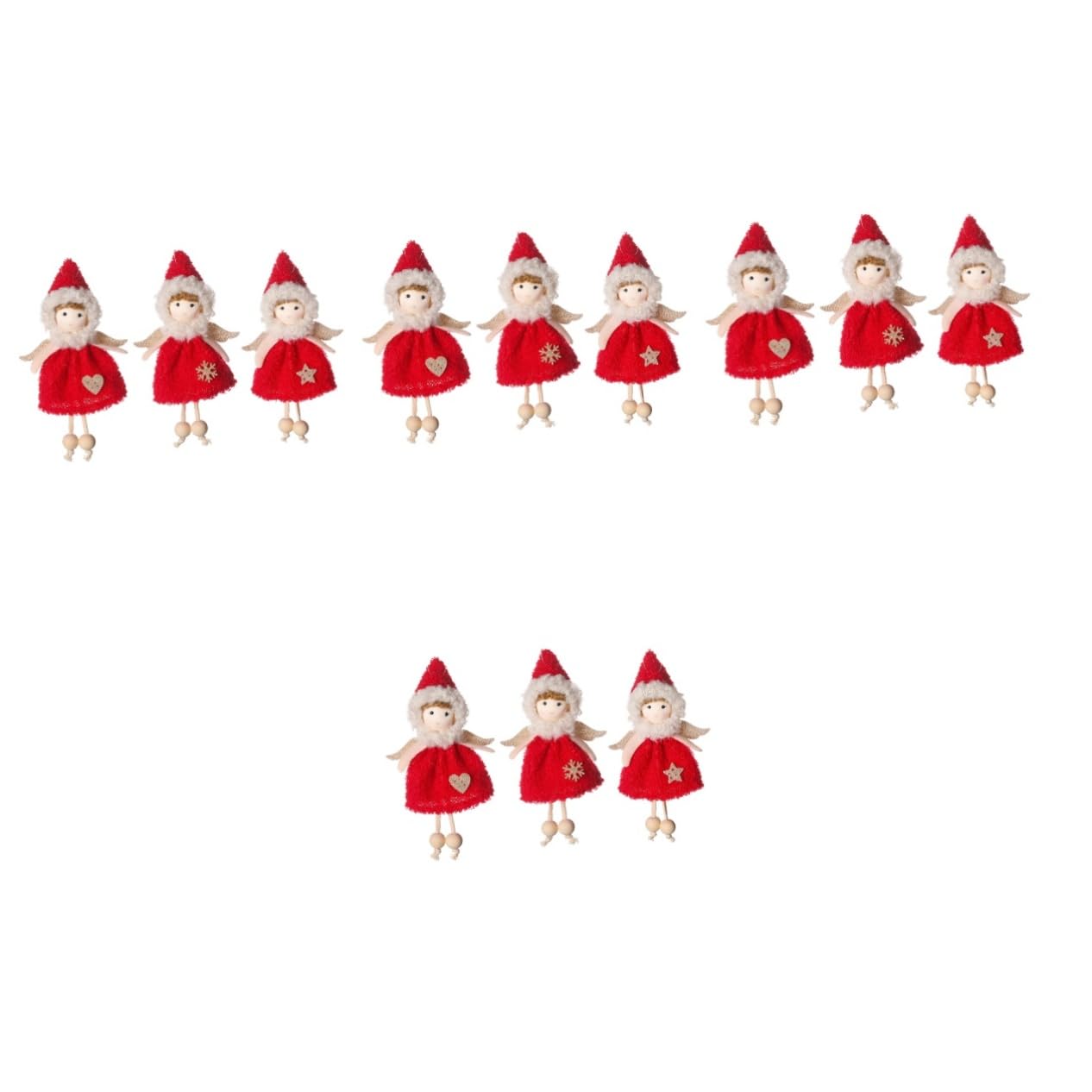 PRETYZOOM 4 Set Fascino Bambola Angelo Angeli Natalizi Angioletti Natalizi Arredamento Casa Fata Ornamento Dell'albero Di Natale Ornamento Da Appendere Per Natale Stoffa Rosso 3 Pezzi * 4