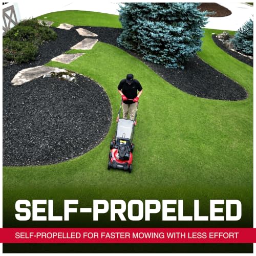 Image of PowerSmart 21-Inch Self Propelled Gas Lawn Mower, 170cc OHV Engine, Rear-Wheel Drive, Steel Deck, 3-in-1 Walk-Behind Mower