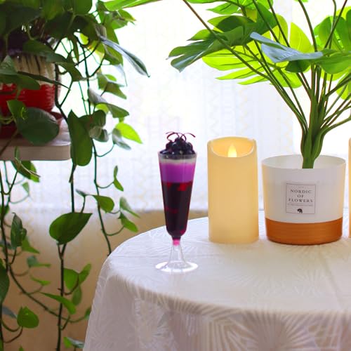 Image of Outdoor Battery Operated Flameless LED Candles with Timer D3 inchxH6 inch 2 PCS | CANDLE CHOICE Waterproof Plastic LED Pillar Candles for Lantern Patio Garden Wedding Party Halloween Christmas Decorations