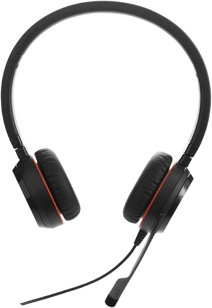 Jabra Evolve 20 SE UC Stereo Headset – Unified Communications Headphones for VoIP Softphone with Passive Noise Cancellation – USB-A Cable with Controller – Black