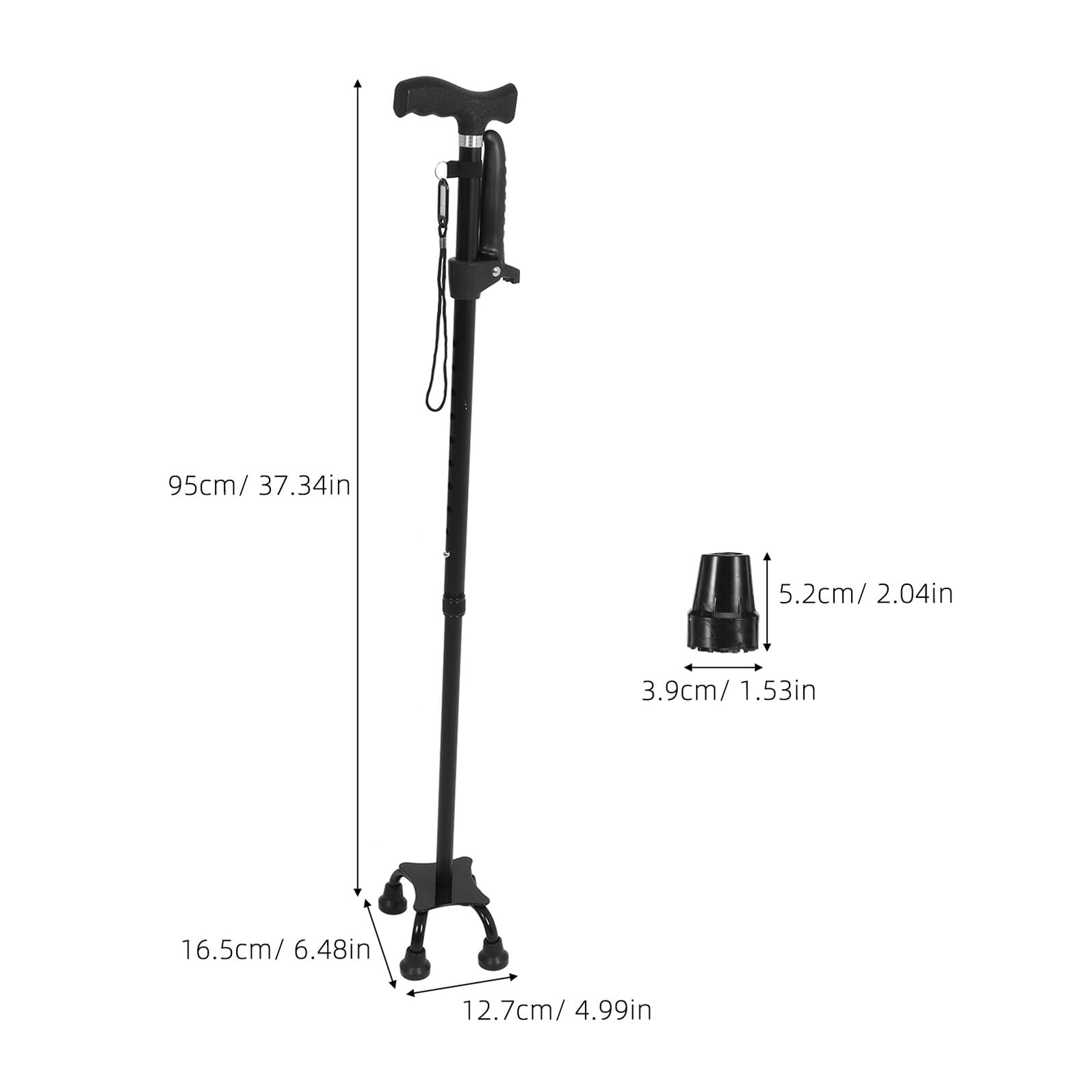 Homoyoyo Bastón Plegable Ajustable Portátil de Aluminio para Personas Mayores con Mango Antideslizante para Caminatas Exteriores Bastón Telescópico para Hombres y Mujeres