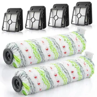 MXZONE 4 Pack 1866 Replacement Filter+2 Pack 2788 Multi-Surface Pet Brush Roll Compatible with Bissell CrossWave Cordless Max Series 2554,2590,2593,2596 Vacuum Cleaner,Compare to Part 1618641&1608684