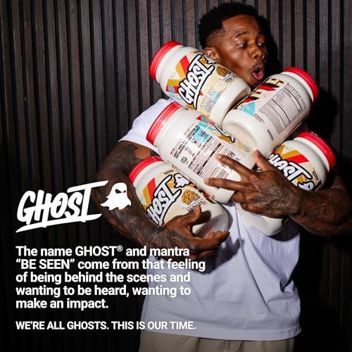 Image of GHOST Whey Protein Powder, Chocolate Chip Cookies - 2LB, 25G of Protein - Whey Protein Isolate & Concentrate Blend - Post Workout Fitness & Nutrition Shakes with Real Cookie Pieces - Gluten-Free