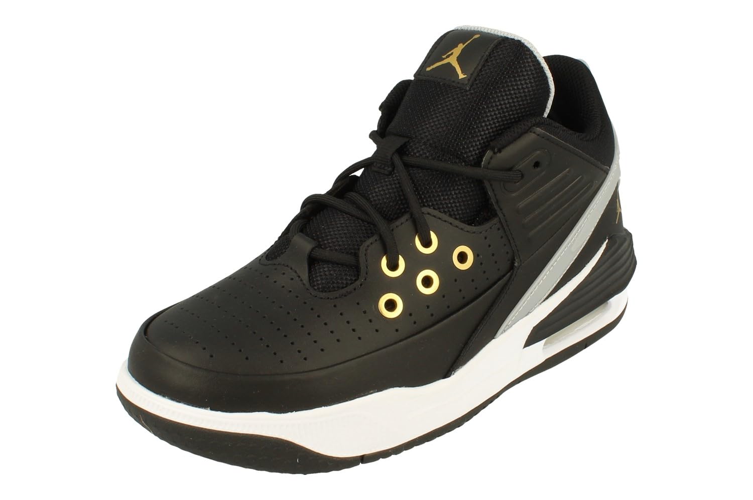 NIKE Air Jordan MAX Aura 5 GS Trainers DZ4352 Sneakers Zapatos (UK 5.5 us 6Y EU 38.5, Black Metallic Gold White 017)