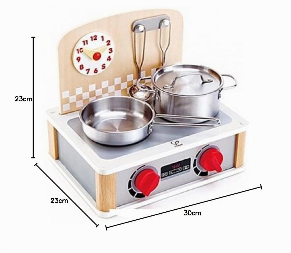 Hape Cucinetta portatile 2 in 1 | Con piastra, griglia e utensili | Per gioco di ruolo a tema cucina dai 3 anni su