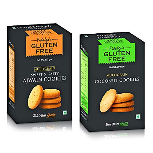 Fidalgo's Gluten Free Multigrain Sweet Salty Ajwain with Coconut Cookies-200g Each