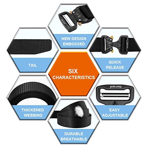 Fairwin Men's Tactical Belt, 2 Pack 1.5 Inch Military Tactical Belts For Men, Web Belt Nylon Belt - Work Tool Belt(Black+Tan, M) #TOP1