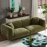YOPENG 82.7' Modern Sofa with Metal Legs, Comfy Boucle Couch, Minimalist Curved Sofas, Luxury 3 Seater Deep Sofa, Upholstered Cloud Couches for Living Room Bedroom Home Office Apartment, Green
