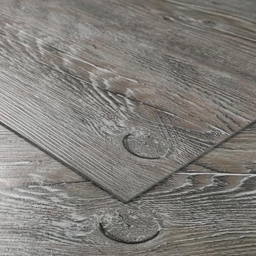 Sol PVC auto-adhésif gris vieilli masquer carrelage usé dalles vinyle 32 pièces