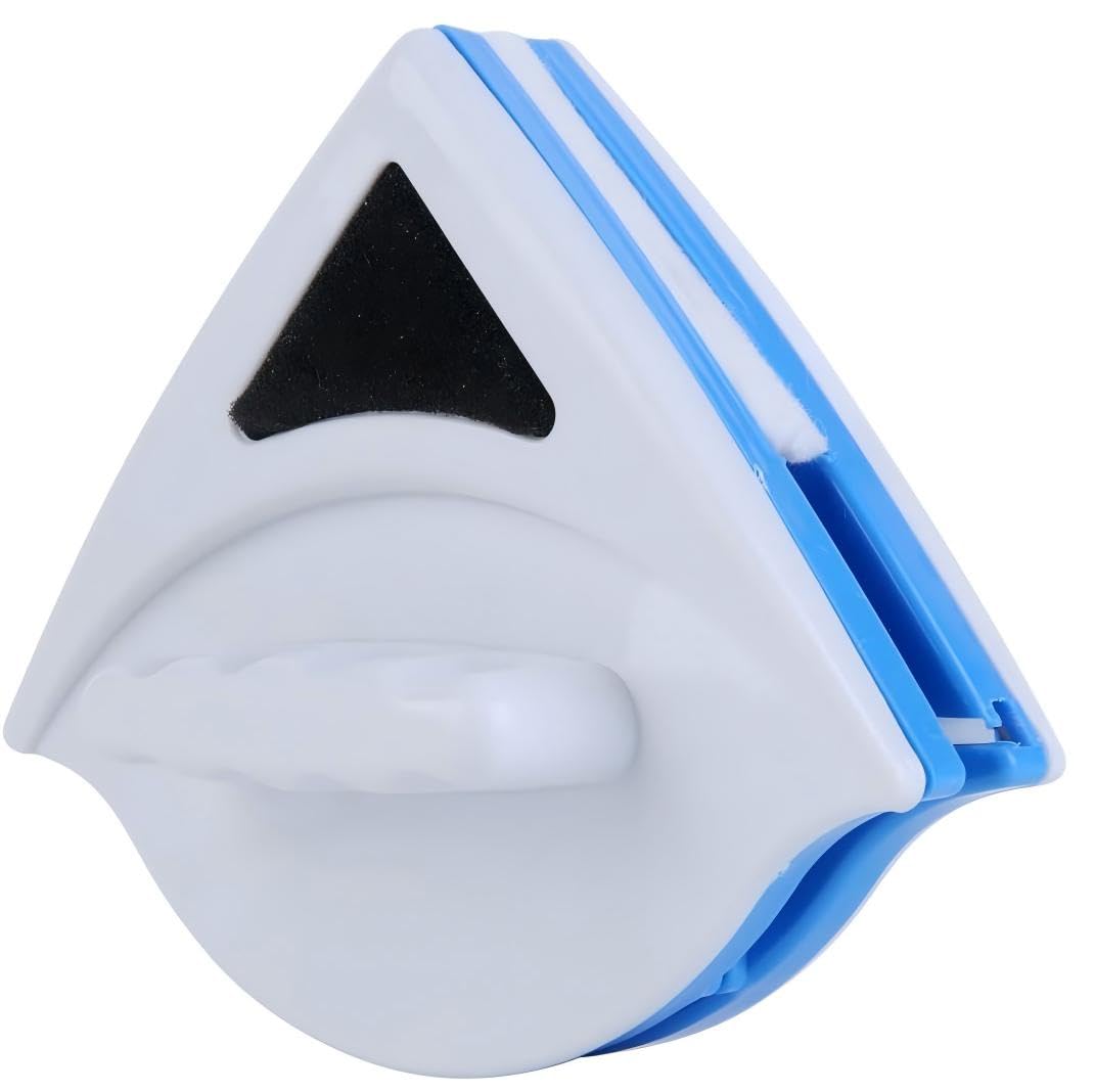 Magnetyczny środek do czyszczenia okien z podwójnymi szybami (20-30 mm) – mocna dwustronna wycieraczka do szkła z wbudowaną gąbką wodną i konstrukcją zapobiegającą ściskaniu, wydajne trójkątne